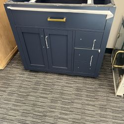 35” Bathroom Vanity In Blue Cabinet Only 