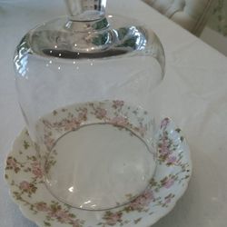 Made In France Limoges W/ Glass Dome Perfect Condition.