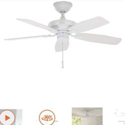 Hampton Bay Gazebo II 42 in. Indoor/Outdoor White Ceiling Fan