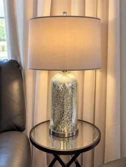 Modern Silver Glass Table Lamp ✨