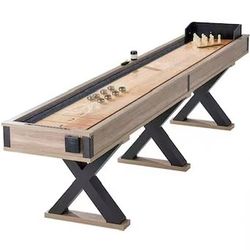 VEVOR Shuffleboard Table 11.5 ft Shuffleboard for Family Game Rooms 2 in 1 Shuffleboard and Bowling Combo Game Set with Scratch-Resistant Playfield