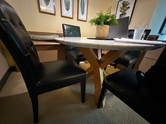 4 Chairs + Round Table