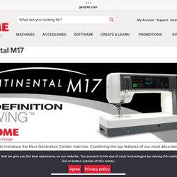 Janome Continental M17 Sewing Embroidery Machine