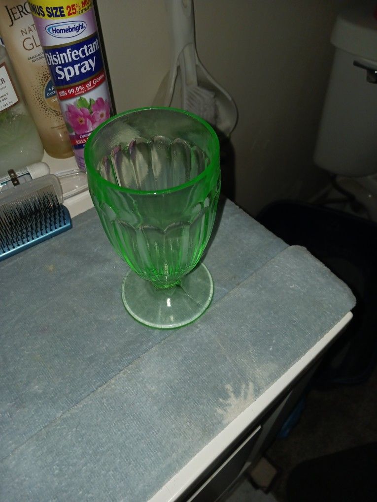 Uranium Glass Goblet