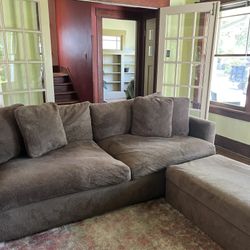 Crate & Barrel Lounge Deep Sofa With Ottoman