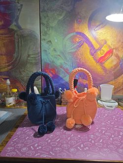 Handmade Colombian Crochet Bucket Bag – Artisan Made – Unique Pom Pom Purse
Price: $45 each (or best offer)