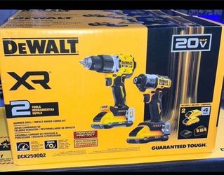 Newest XR DEWALT 20-volt max 2 -Tool Brushless Power Tool Combo Kit with Soft Case ( 2 -Batteries Included and Charger Included )