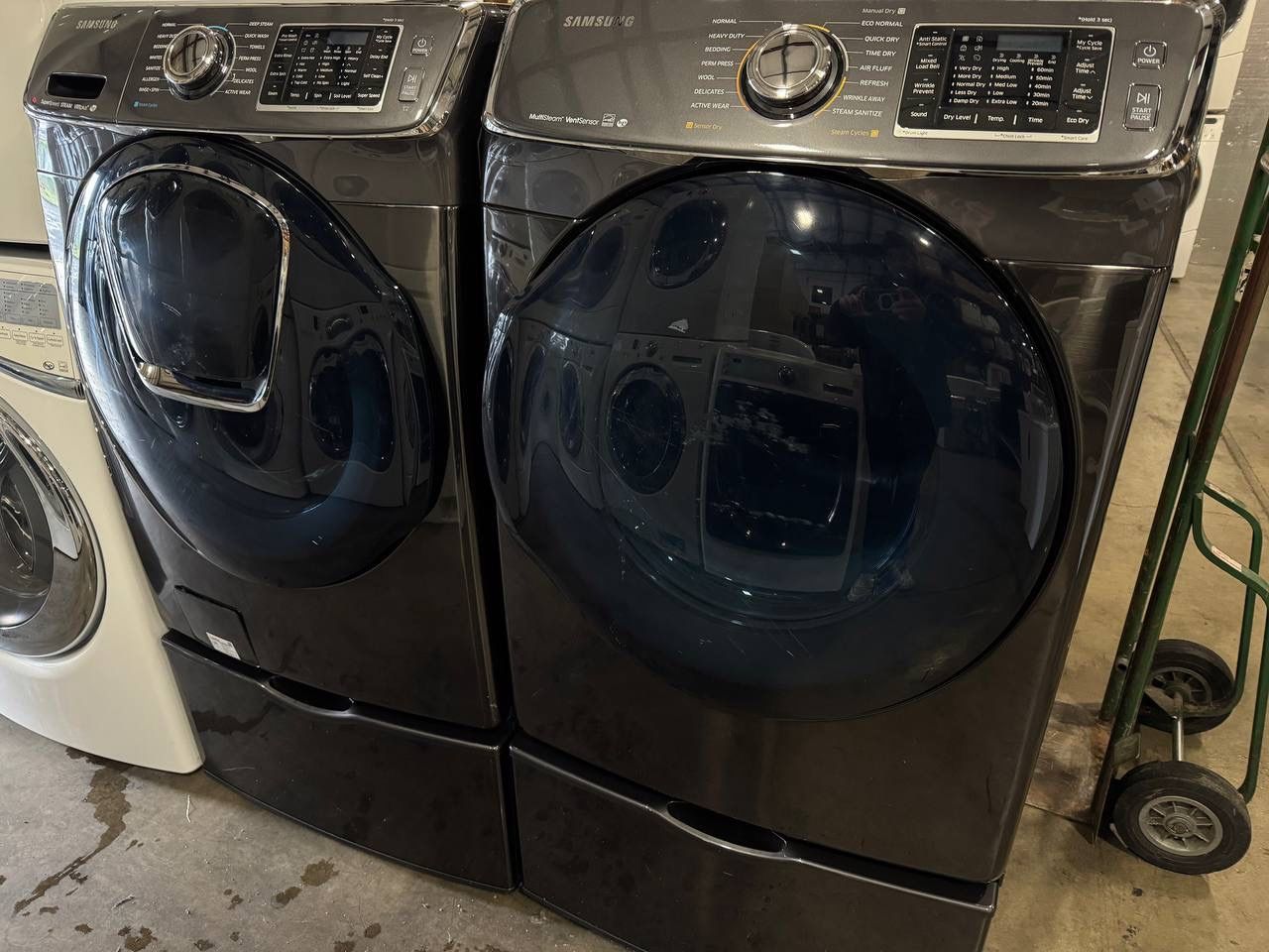 SAMSUNG XXL WASHER & DRYER ELECTRIC FRONT LOAD SET *SETS FREE WARRANTY READ