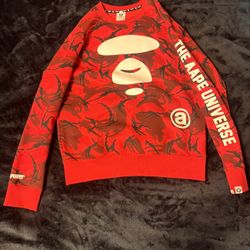 BAPE Color Camo College Crewneck Red