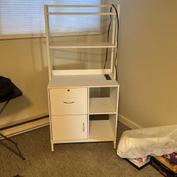 Powered Shelf With Cabinets