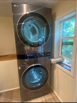 LG ThinQ smart washer and dryer set