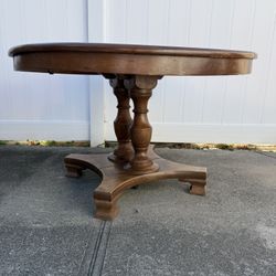 Vintage 48” Dining Table + 3 Leaves (Jefferson Wood Co.)