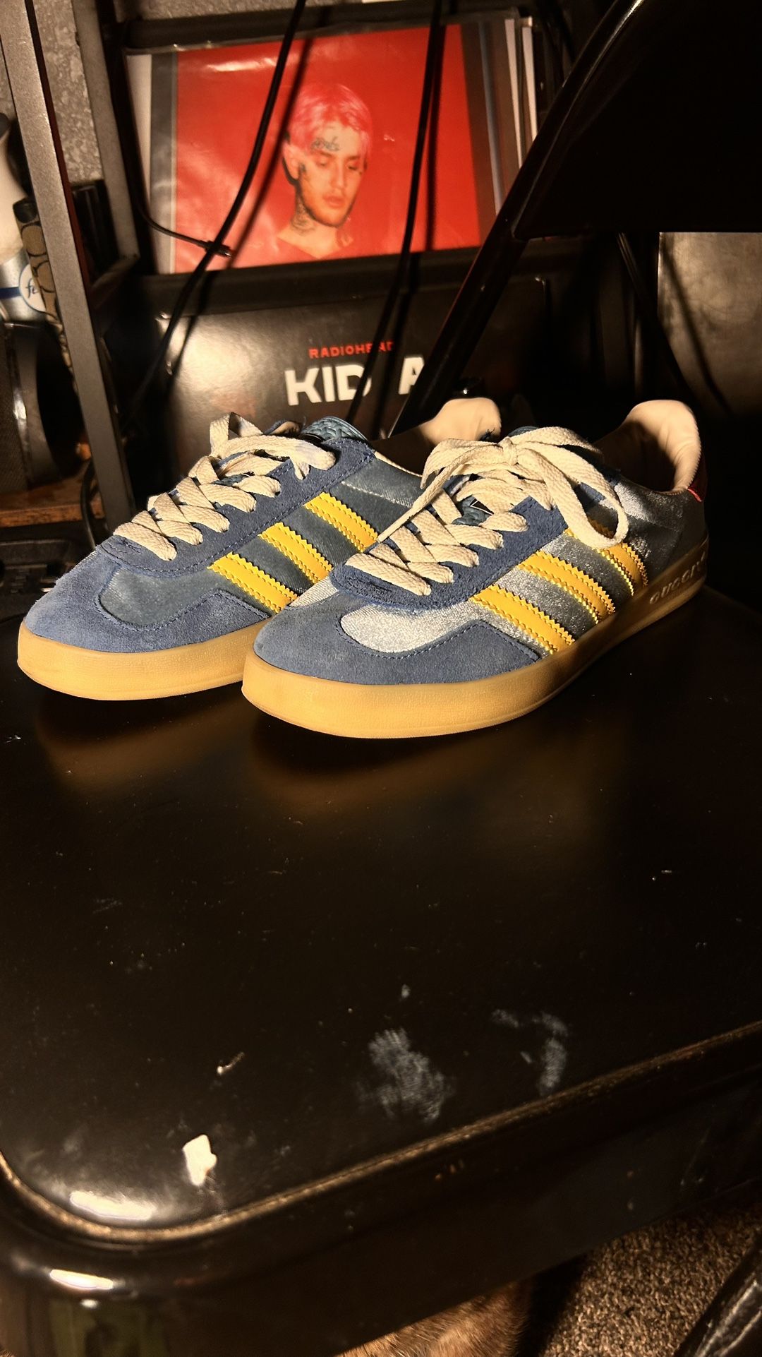 Adidas x Gucci Collab Baby Blue suede and leather only asking $250