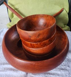 Hawaiian Koa Salad Bowl Set