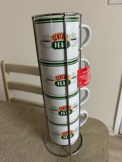 Friends Central Perk Stacking Mug Set with Stand - NEW