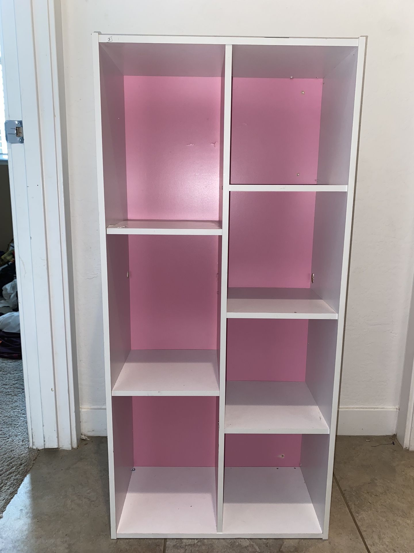 Pink And White Bookcase