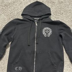 black chrome hearts zip hoode