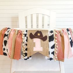 Cowgirl 1st Birthday High Chair Banner