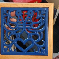 Blue Enameled Trivet
