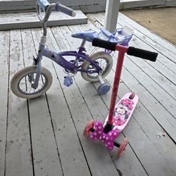 Frozen bicycle, Minnie Mouse Three Wheel Scooter