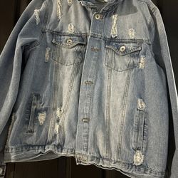 Blue Jean distressed jacket Size XL 