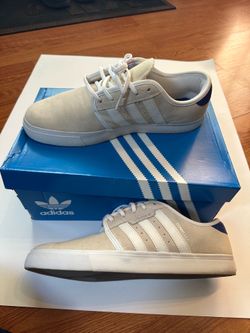 Adidas SEELY White Cream Royal Skateboarding Shoe - Men’s 10