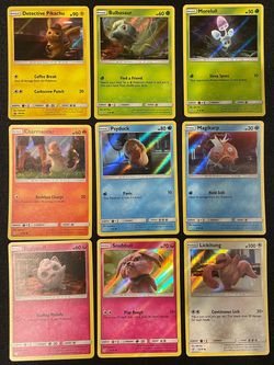 Lot of 9x Pokemon S&M cards from the Detective Pikachu movie