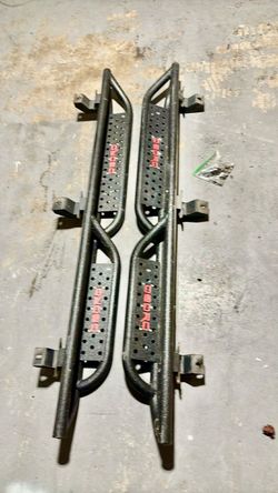 N-Fab Nerf Bar Rock Rails Step Pair 6 feet running board for jeep wrap