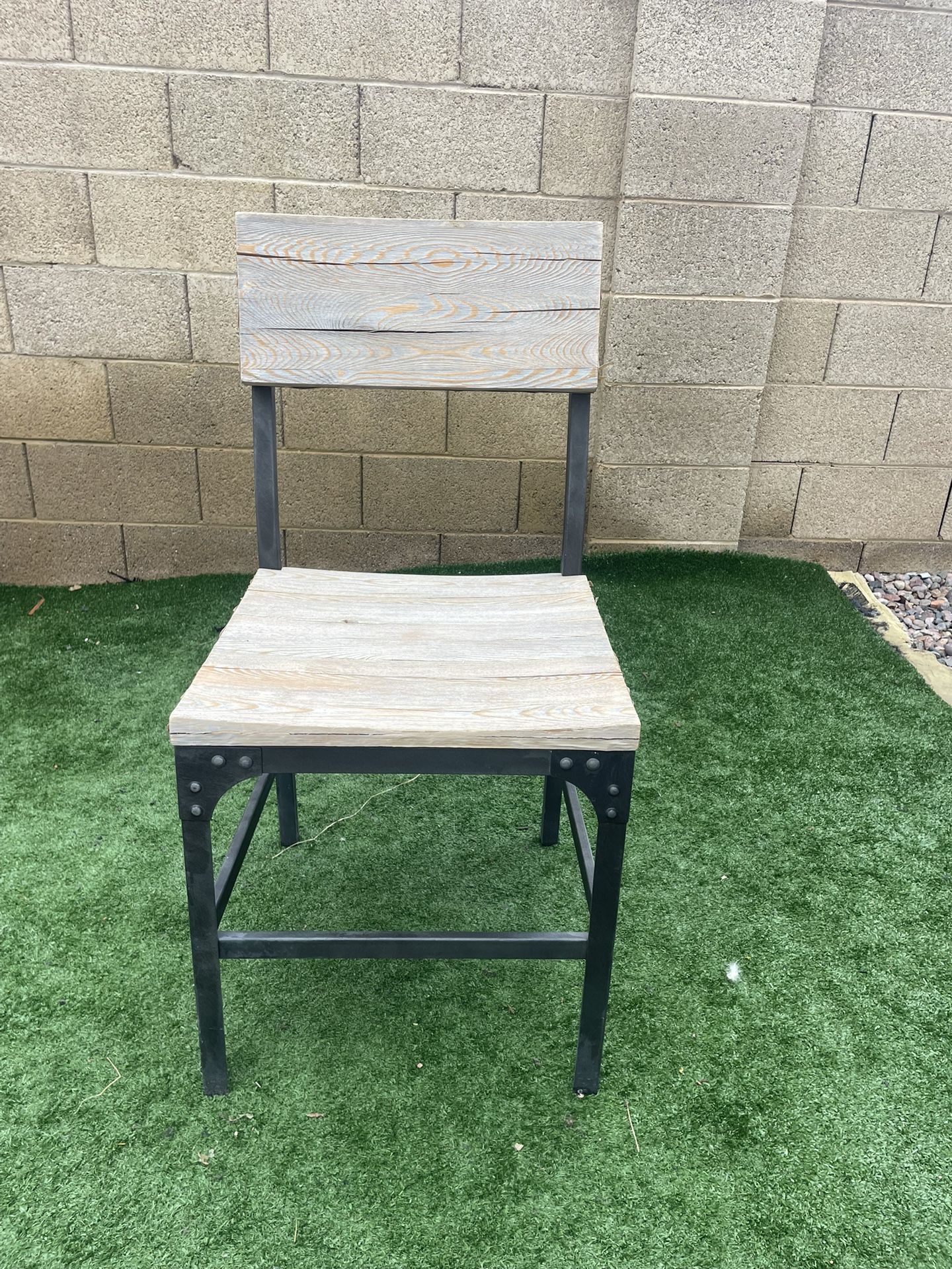 Wooden Chair With Metal Supports (Price negotiable)