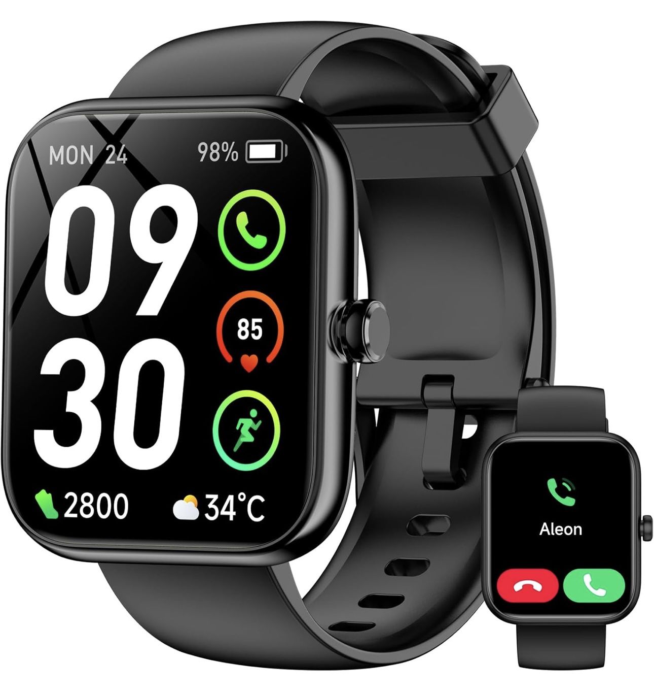 Smart Watch with Alexa Built-in‌, 1.83" HD Fitness Tracker with Bluetooth Calls/Messages, IP68 Waterproof, 120+Sports Modes, 24/7 Heart Rate/Sleep Fit
