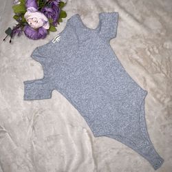 NEW Grey Cold Shoulder Bodysuit