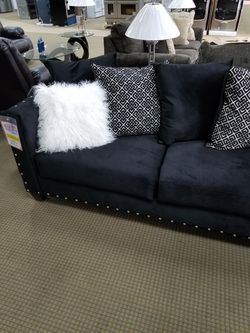 NEW Black Plush Sectional only $39 Down