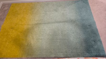 Ombre Area Rug Yellow to Teal