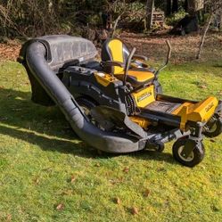2014 Cub Cadet Commercial Z-Force LZ 48-inch model LZ48 trailer and snowplow