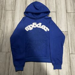 Blue Rhinestone Sp5der Hoodie 