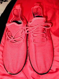 Red Mesh Lace-Up Sneakers