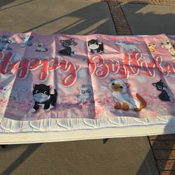 Cat Happy Birthday Banner
