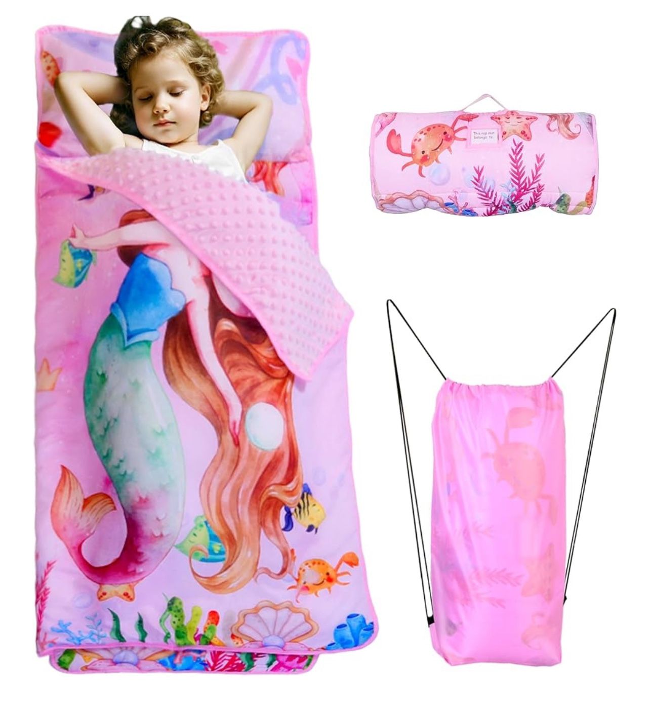 Lydaz Toddler Nap Mat with Pillow and Blanket