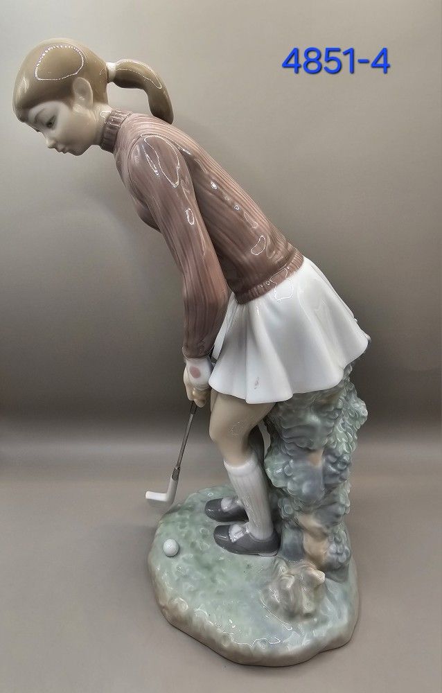 Lladro, 4851, Woman Golfer, Retired, Like New