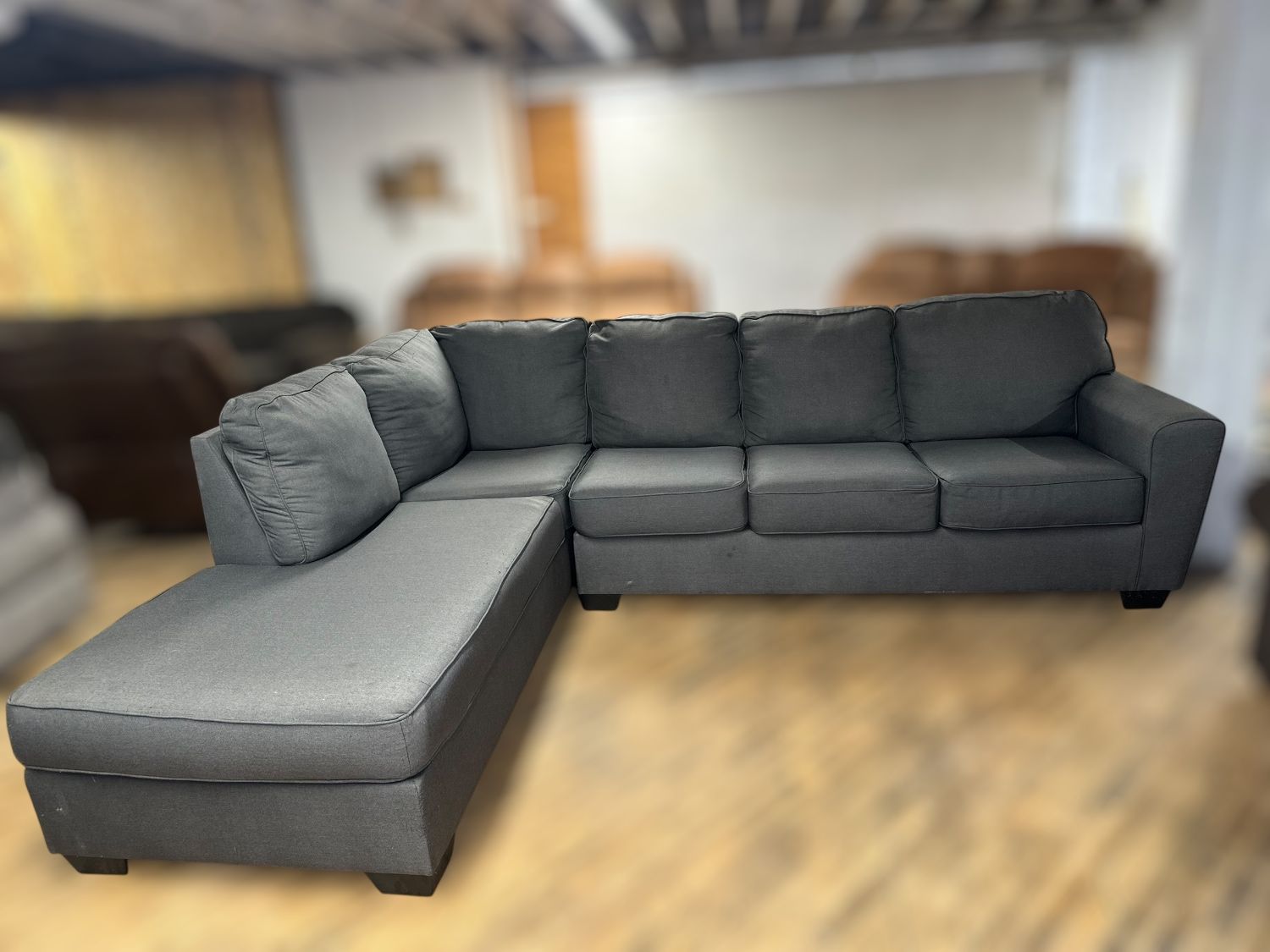 Free Delivery- Ashley gray 2pc sectional sofa couch