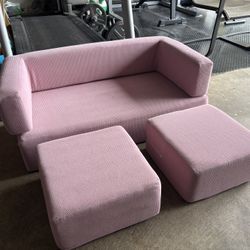 Pink 4 piece Foam Couch Set