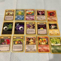 15 1st Edition Team Rocket & Fossil Pokemon Cards - LP/NM