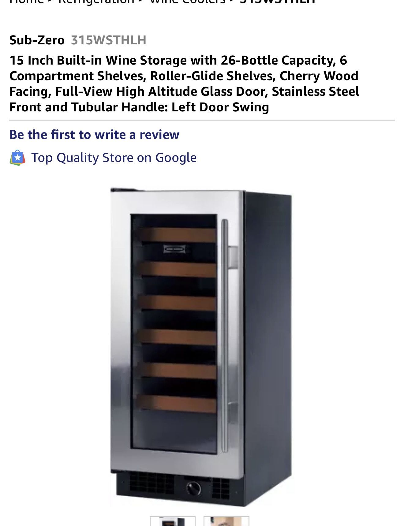 π· Sub-Zero 15" Built-in Wine Storage - Classic Stainless π· Enhance your home with the professional preservation and elegant design of the Sub-Zero 3