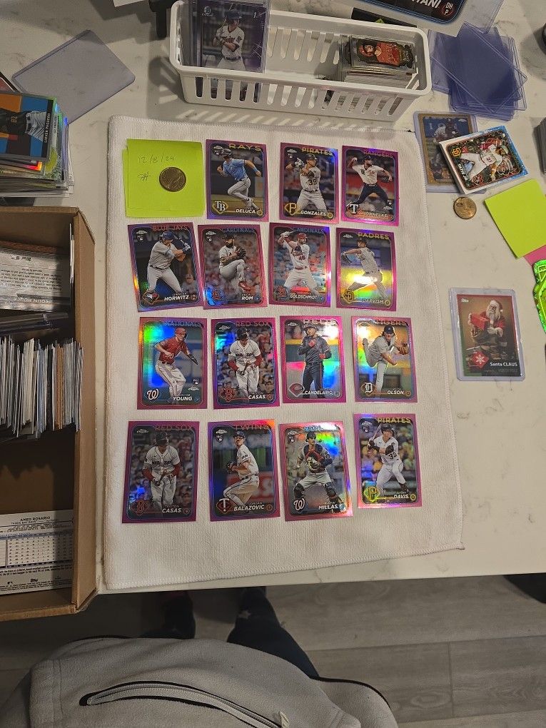15 Topps Chrome Refractors Pink