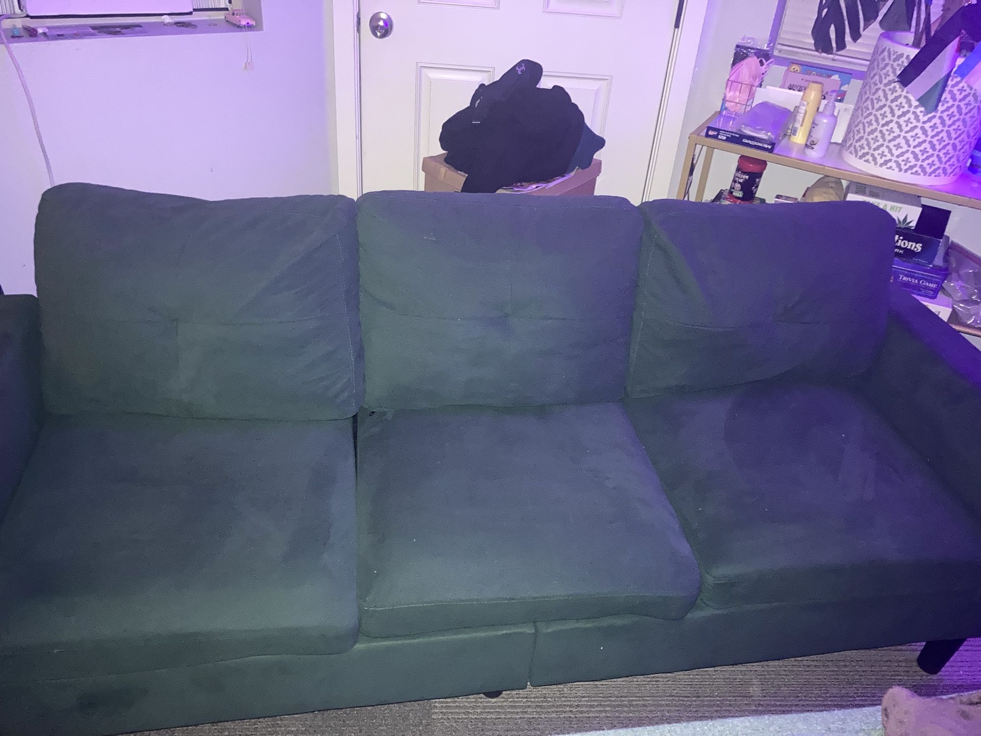 Green Couch With Storage Ottoman