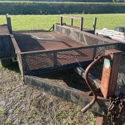 Small Heavy Duty Trailer With Folding Gate Ramp 