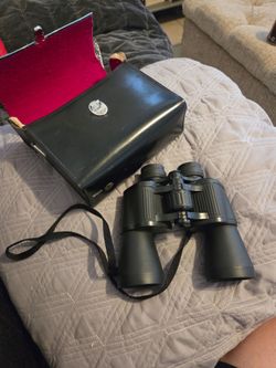 Black Binoculars with Carrying Case