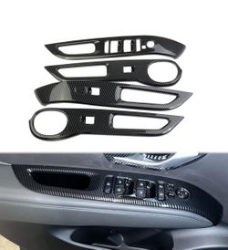 Korlot Carbon Fiber 4-Door Window Lift Trim Switch Panel Cover Trim for Hyundai Santa Cruz 2022+