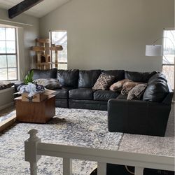 Leather sectional