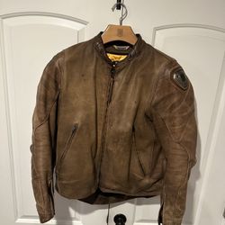 Icon Retrograde 1000 Leather Motorcycle Riding Jacket Size XL Brown